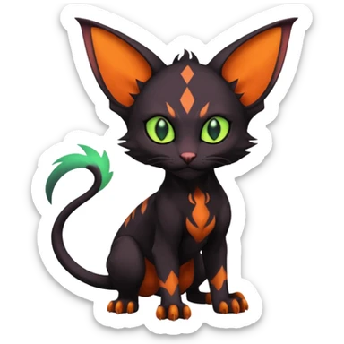 Noivern-Litten-Sphynx-Noibat-Torracat-Lykoi-fusion sticker