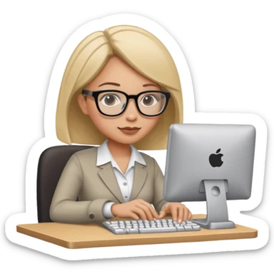 administrative assistant on computer sticker