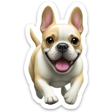 French bulldog runningin a field of grass sticker