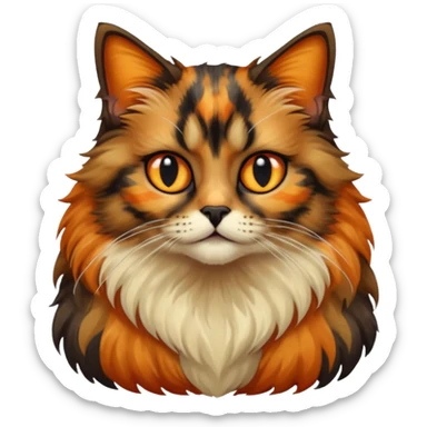 long hair tortoiseshell cat sticker