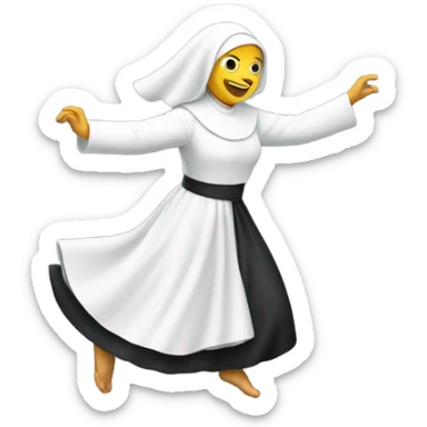 Nun flipping dancing sticker