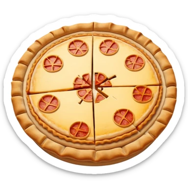 a pie chart sitting on top of a pizza  which has no other toppings sticker
