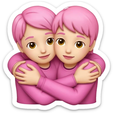 emoji like ios 18 hugging pink sticker