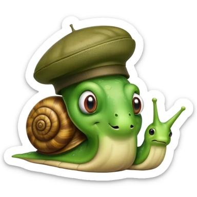 Constipated snale wearing a beret  sticker
