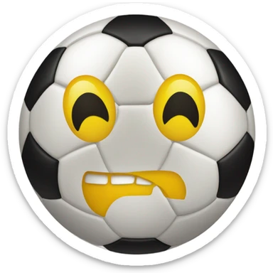 soccer ball with smiley face sticker