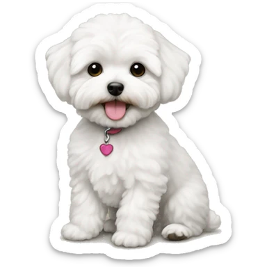 White maltipoo sticker