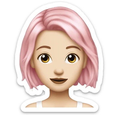 Girl coquette pink hair pale skin  sticker