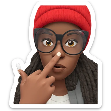 girl in beanie and glasses sticker