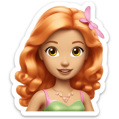 Attractive Barbie ginger fairy sticker