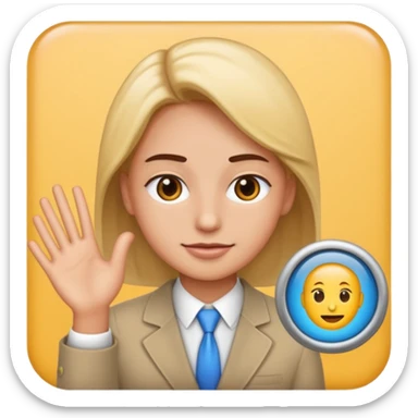 hazme un emoji de ayudando a una empresa a dejar de perder el tiempo sticker