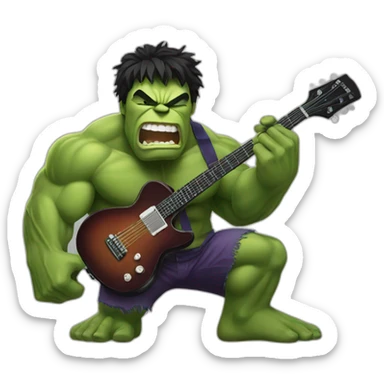 Hulk with guitar sticker