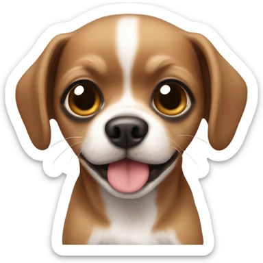 Brown Chihuahua shitzu puppy sticker