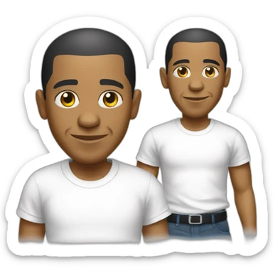 barack obama with white t shirt sticker