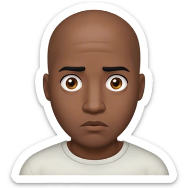 bald man with black hair only on the sides looking confuse sticker