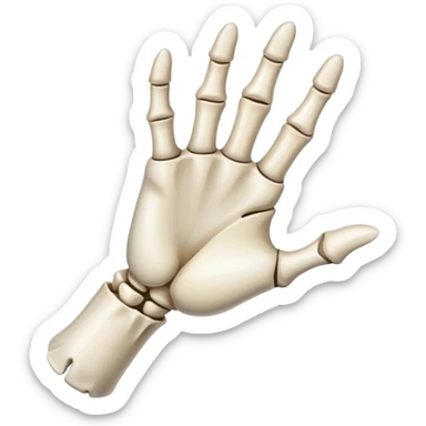 hint bone hand cartoon style sticker