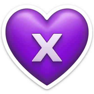 The white Letter “x” inside a Purple Heart sticker
