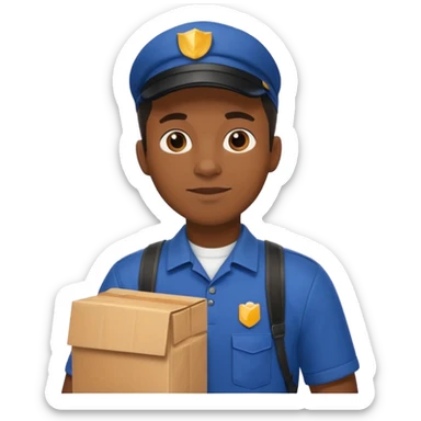 Food Delivery Courier black man sticker