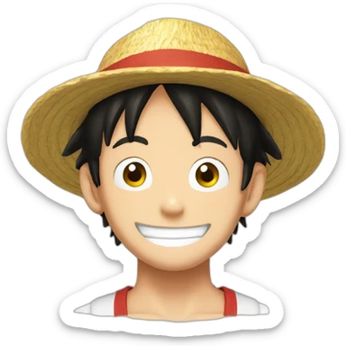 luffy profile smile with hat sticker