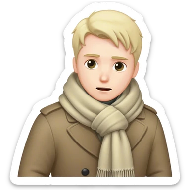 man freezing in the freezing cold sticker