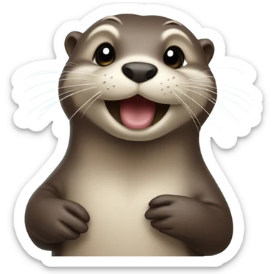 Otter blowing a kiss sticker