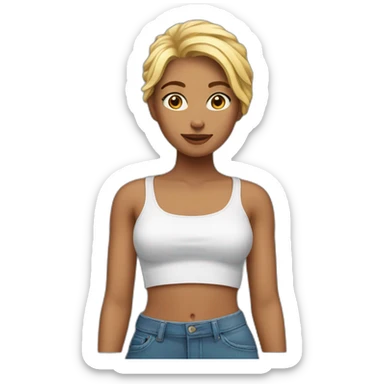 Une fille en crop top sticker
