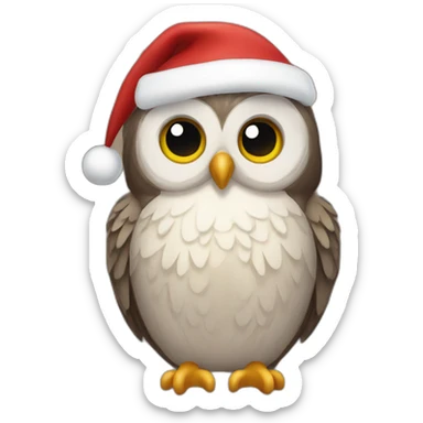 Christmas owl sticker