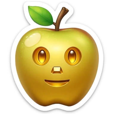 Enchanted golden apple in minecraft style  sticker