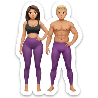 una donna Corpo intero con tette grossissime in leggings che mostra il culo che ha un cazzo di un uomo sticker