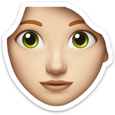 Femme rousse avec chat blanc au yeux bleus et vert sticker