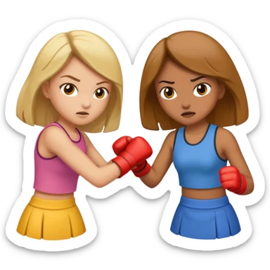 Two girls fighting eachother  sticker