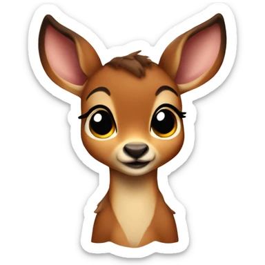 Cozy cute little Bambi  sticker