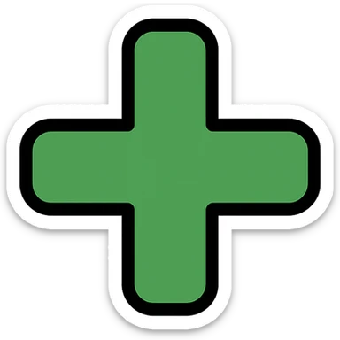 green plus symbol, clean and modern, suitable for a changelog Discord channel sticker