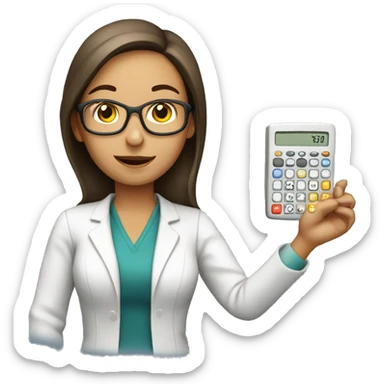 female bookkeeper with calculator sticker