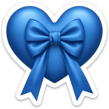 Dark blue heart and bow sticker