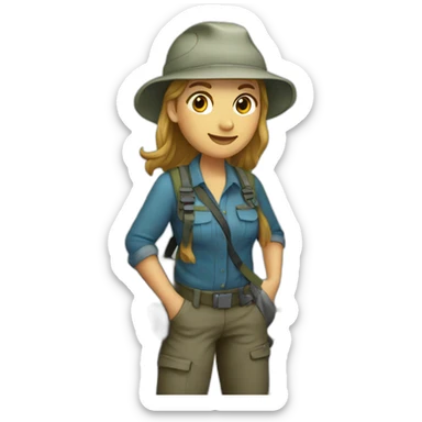 female geologist in a river sticker