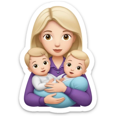 nanny holding a little baby sticker