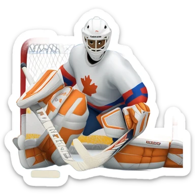 Hockey goalie doing the splits sticker
