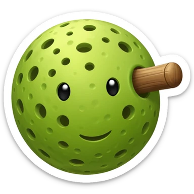 pickleball emoji, simple, bright, single pickleball sticker