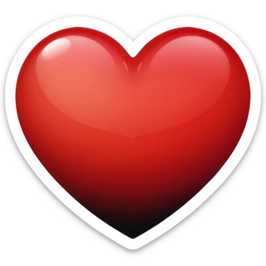 Black and red heart gradient mix sticker