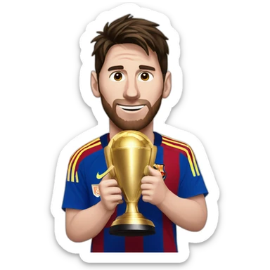 Messi con la copa del mundo sticker
