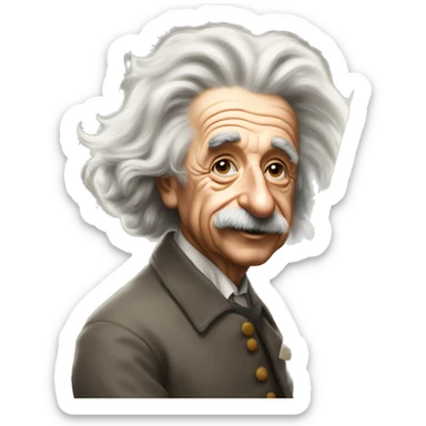 albert einstein painter painting a paintings and painting near him sticker
