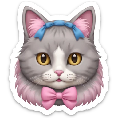 Um gato com lacinho rosa  sticker