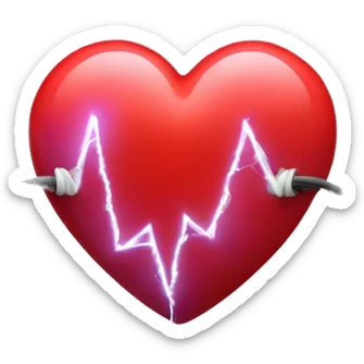 A heart of love with electricity on it sticker