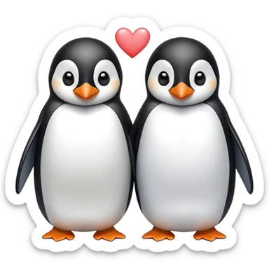 Pingüino y pinguina enamorados sticker
