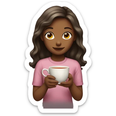 Girl holding a tea sticker