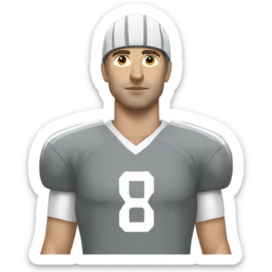 A Slavic football player in a gray uniform sticker