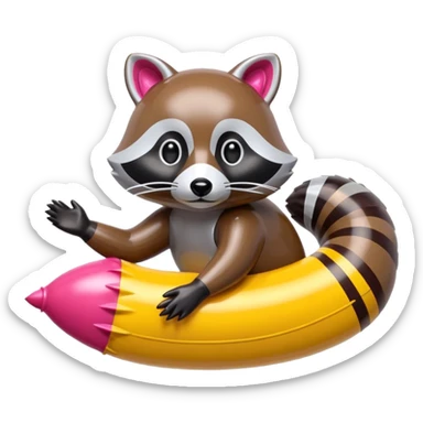  SPAM meat jeff koons style inflatable raccoon abstract art sculpture  sticker
