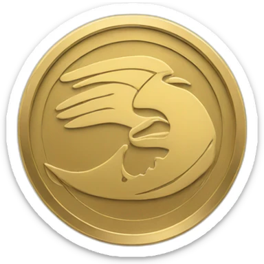 A gold coin with Nike logo on sticker