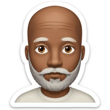African American male bald salt & pepper beard sticker