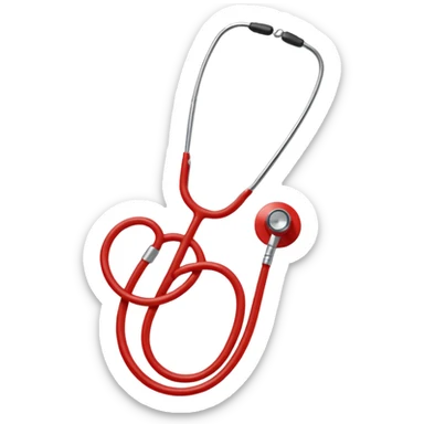 Red stethoscope thats prominent and single sided sticker